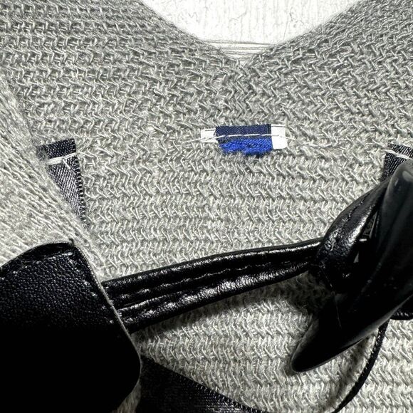 Apt. 9 Wrap Sweater Shawl Gray Knit Open Sides Poncho Ruffle Hem Womens One Size - Picture 4 of 7